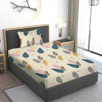 Home Stylish Microfiber Single Flat 220 TC Floral 1 Bedsheet